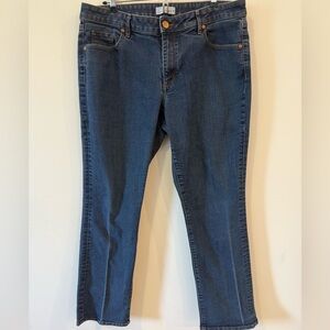 LOFT Curvy Straight Jeans Size 14 Dark Wash Mid Rise Denim